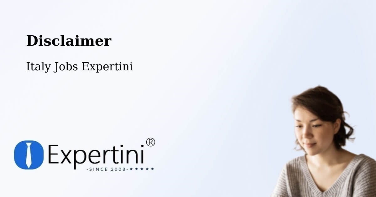 Disclaimer – Fano - Italy Jobs Expertini